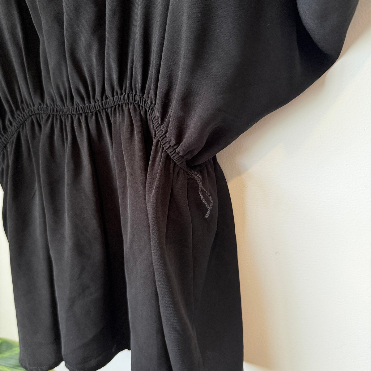 i-ner Black Batwing Elastic Waist Peplum Top