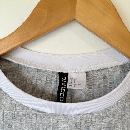 H&M Divided Grey Rib Ringer T-Shirt Dress Size 6