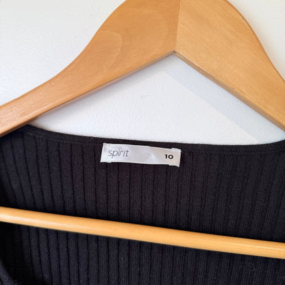 Spirit Rib-knit Long-sleeve Top Size 10