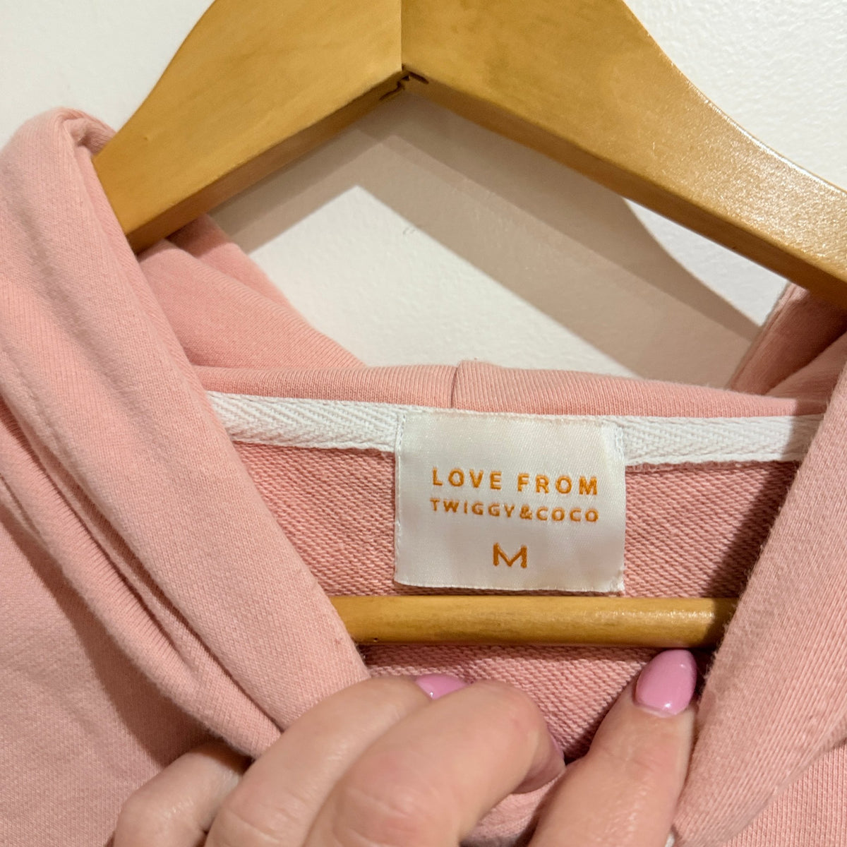 Love From Twiggy & Coco Pink Hoodie Size M