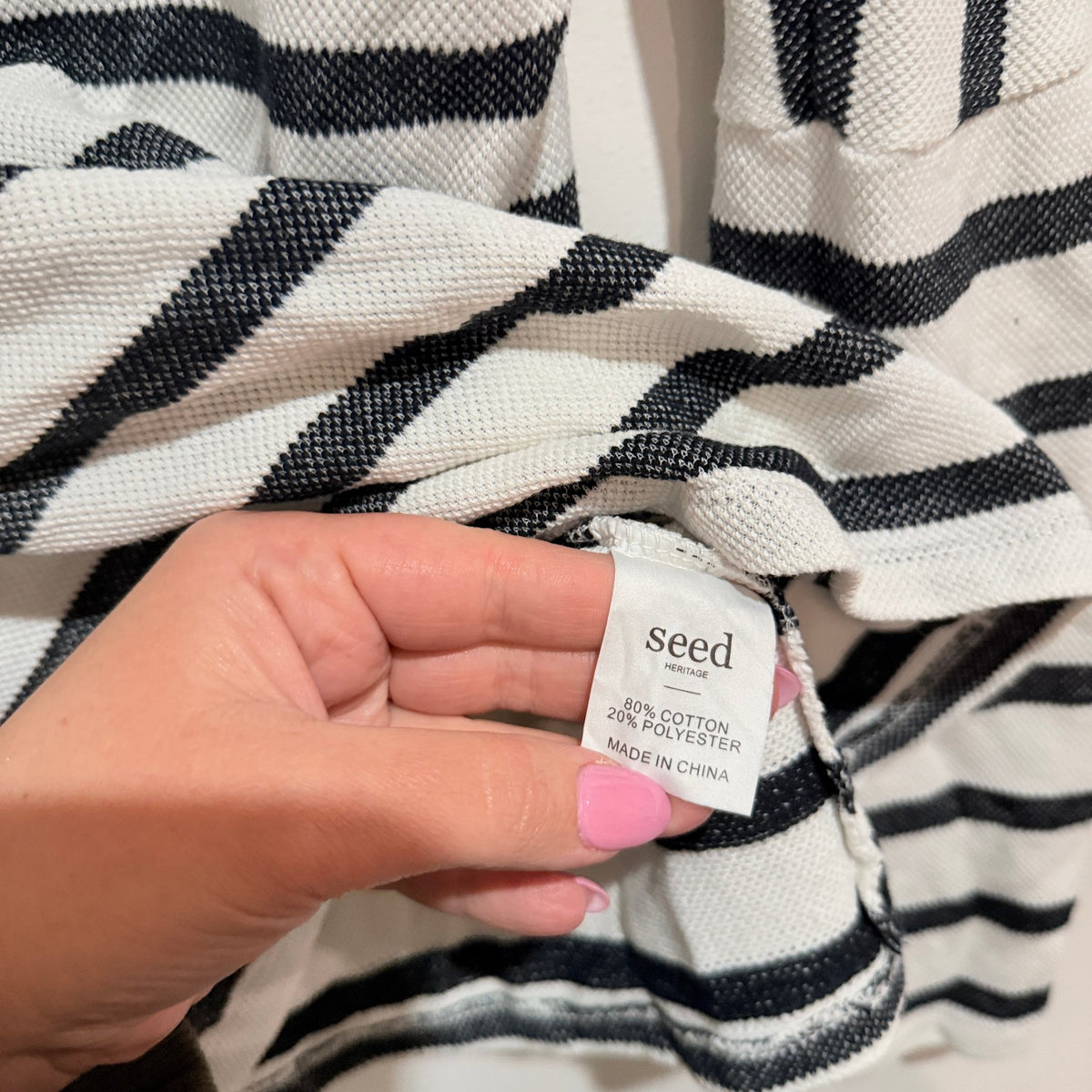 Seed Heritage Black & White Stripe Long Sleeve Top Size S