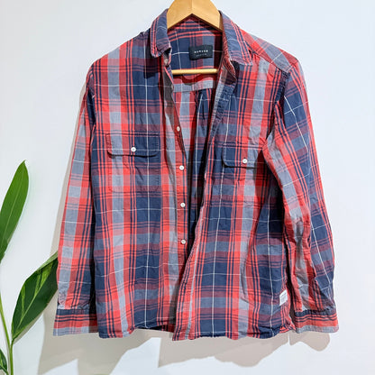 Huffer Red & Navy Check Lennon Shirt Size M
