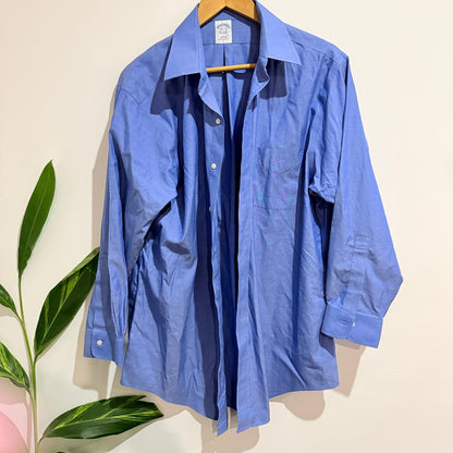 Brooks Brothers Blue Slim Fit Non-Iron Dress Shirt Size 16½ / 32
