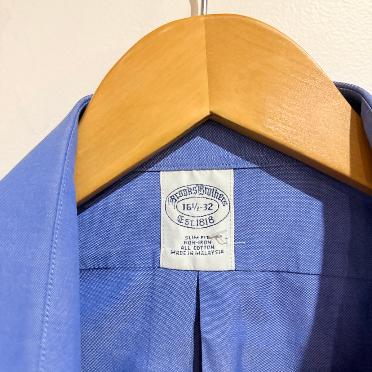Brooks Brothers Blue Slim Fit Non-Iron Dress Shirt Size 16½ / 32