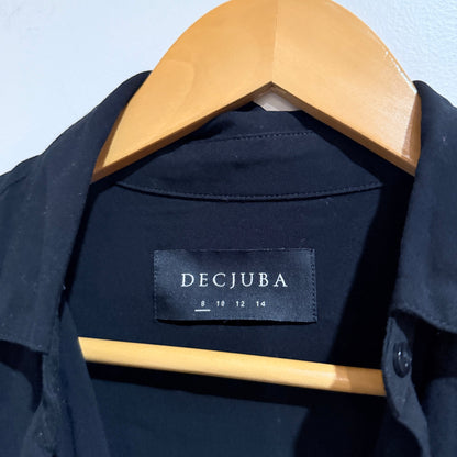 Decjuba Black Button Up Shirt Size 8