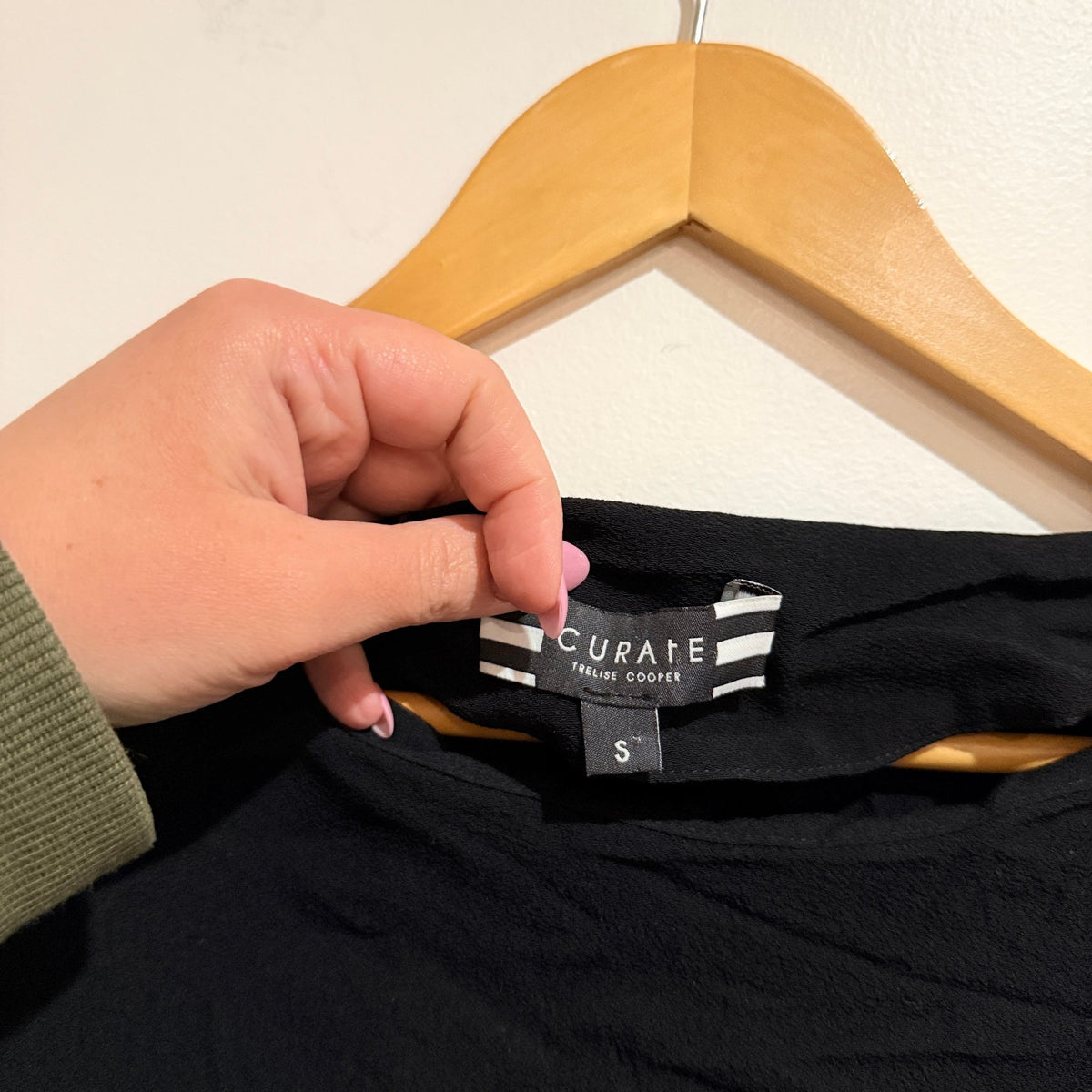 Curate by Trelise Cooper Black Long Sleeve Top Size S