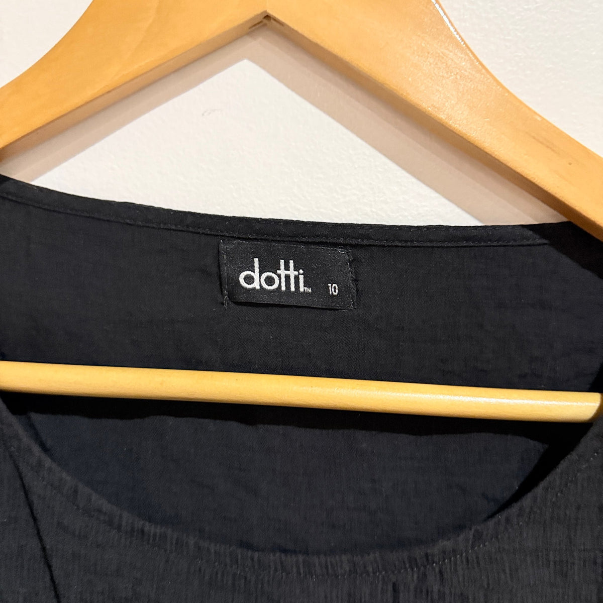 Dotti Black Tie Back Balloon Sleeve Top Size 10