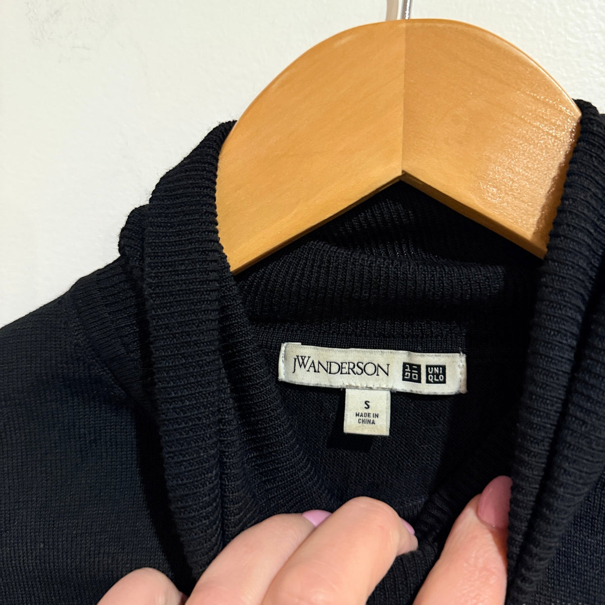 JW Anderson x Uniqlo Black Wool Turtleneck Jumper with Tie Cuffs Size S