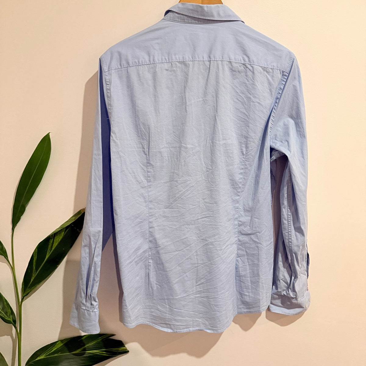 Ben Sherman Light Blue Shirt with Gingham Trim Size L