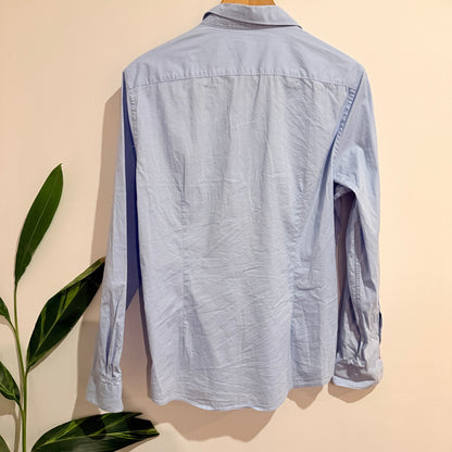Ben Sherman Light Blue Shirt with Gingham Trim Size L