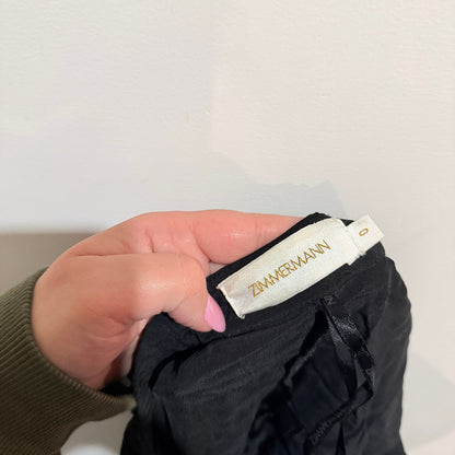 Zimmermann Black Elastic Waist Silk Pants Size 0 | Waist 74cm