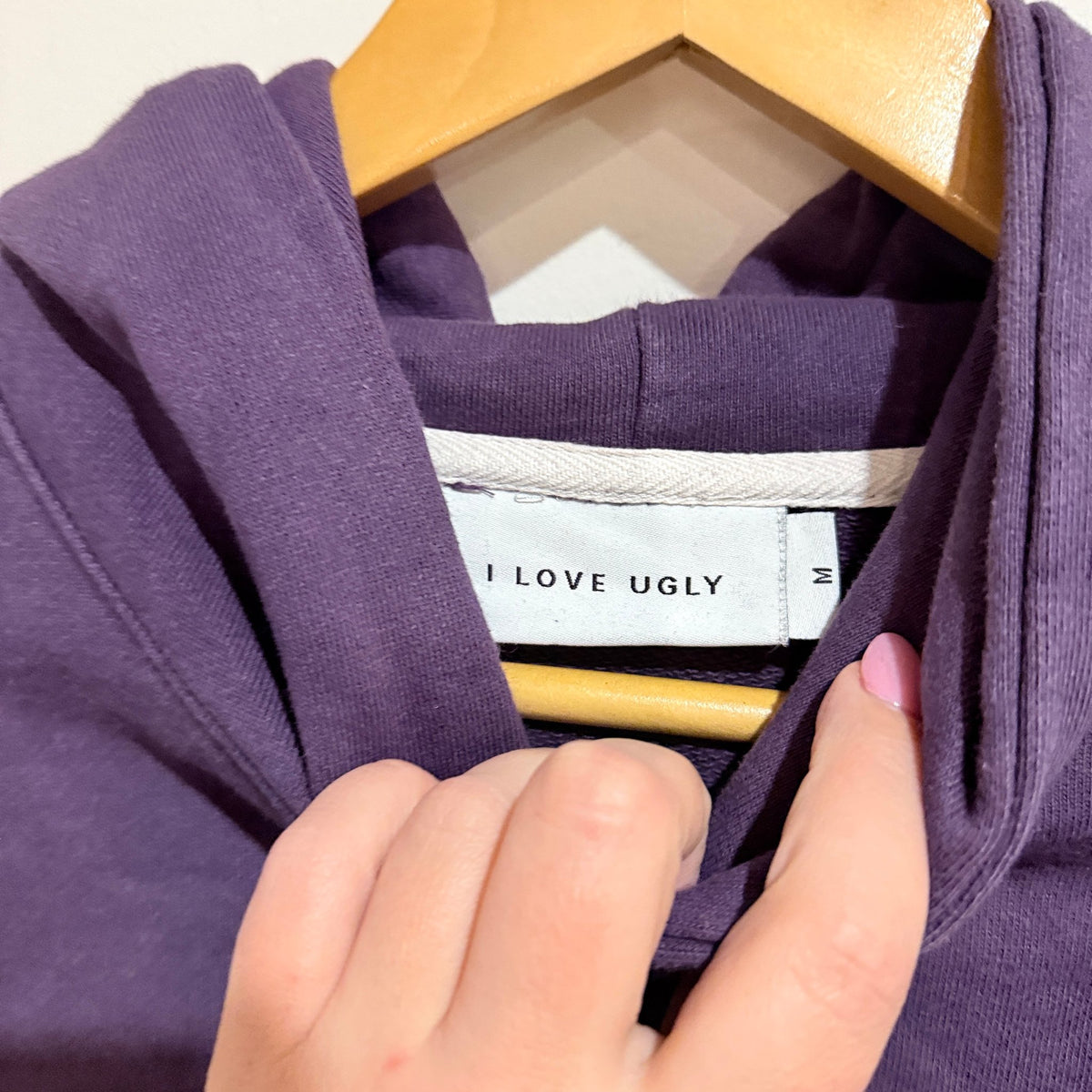 I Love Ugly Purple Hoodie Size M