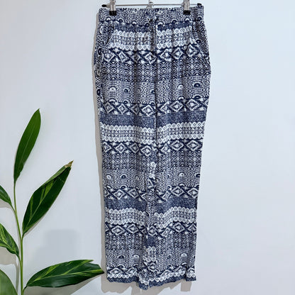 Emerson Navy & White Print Drawstring Pants Size 8