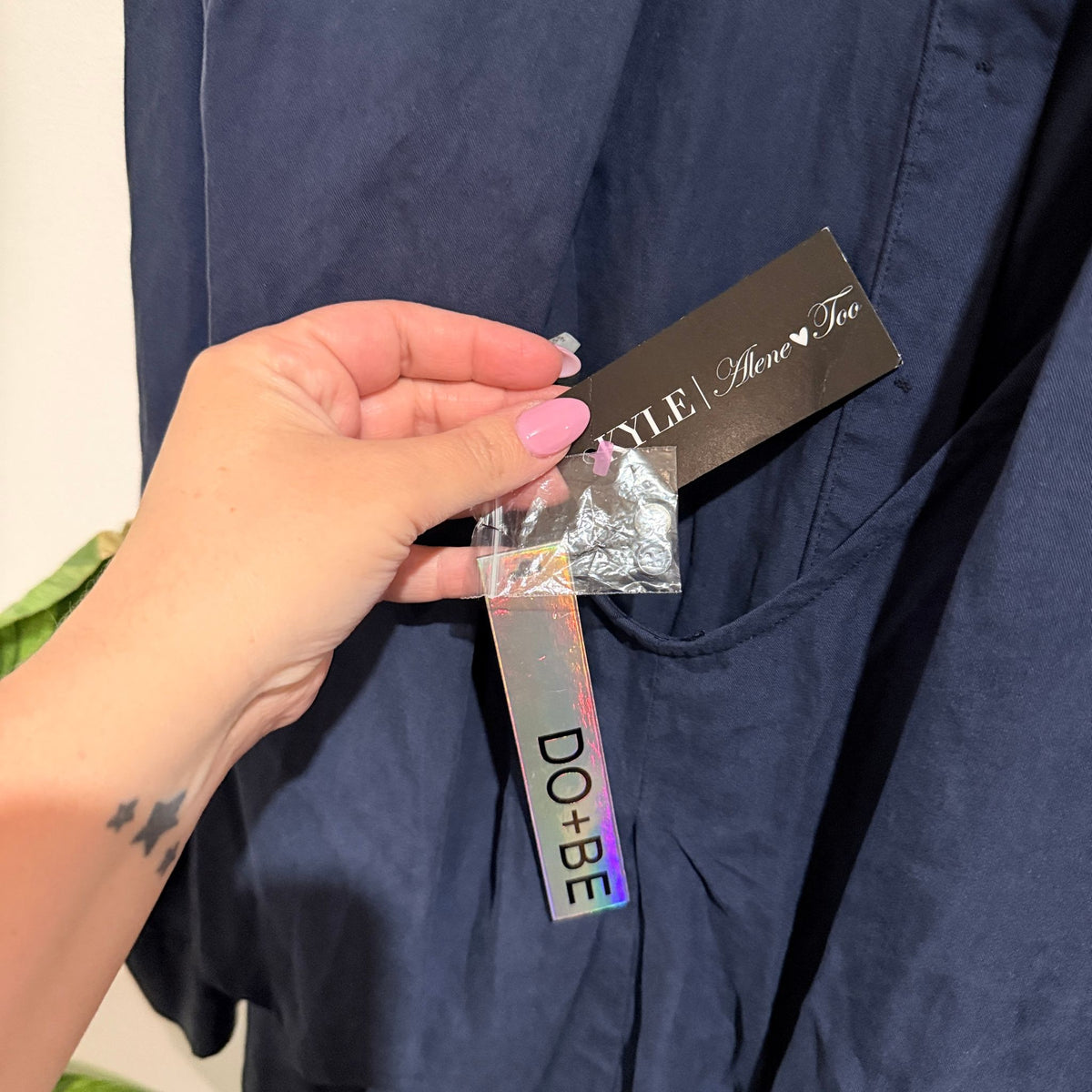 Do+Be Navy Shirt Romper - Size S