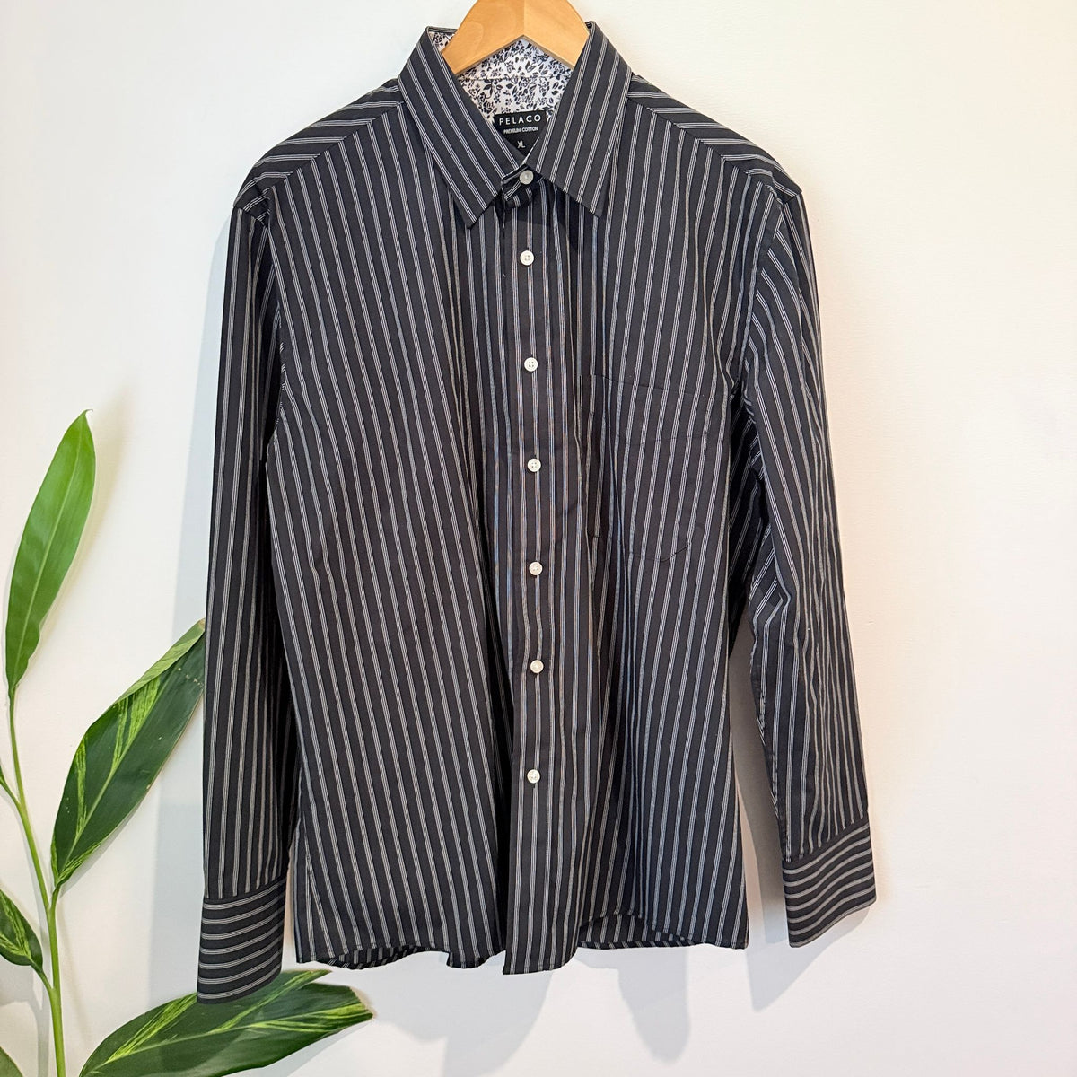 Pelaco Dark Grey Striped Long Sleeve Shirt - XL