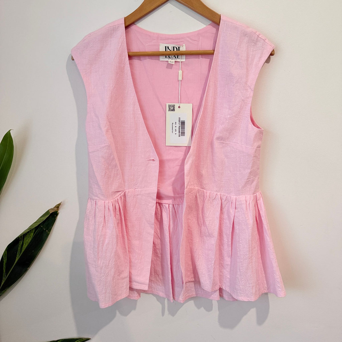 Indi Luxe Rosewater Pink Peplum Top - AU 8