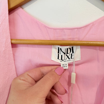 Indi Luxe Rosewater Pink Peplum Top - AU 8