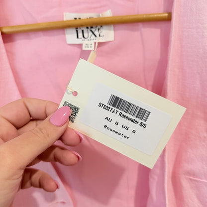 Indi Luxe Rosewater Pink Peplum Top - AU 8