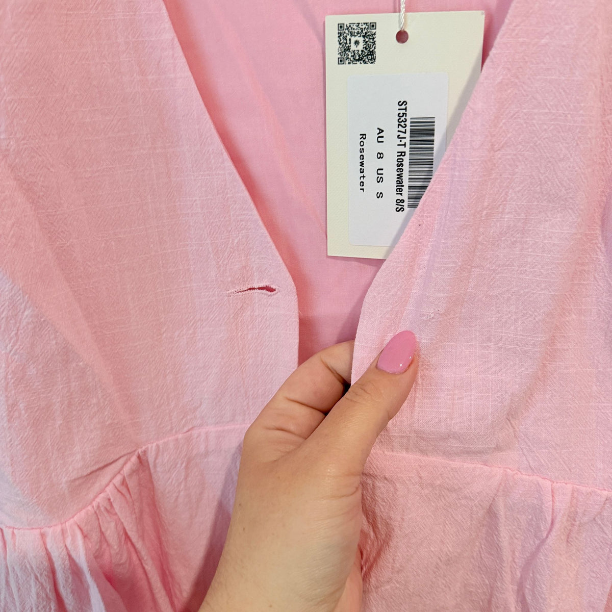 Indi Luxe Rosewater Pink Peplum Top - AU 8