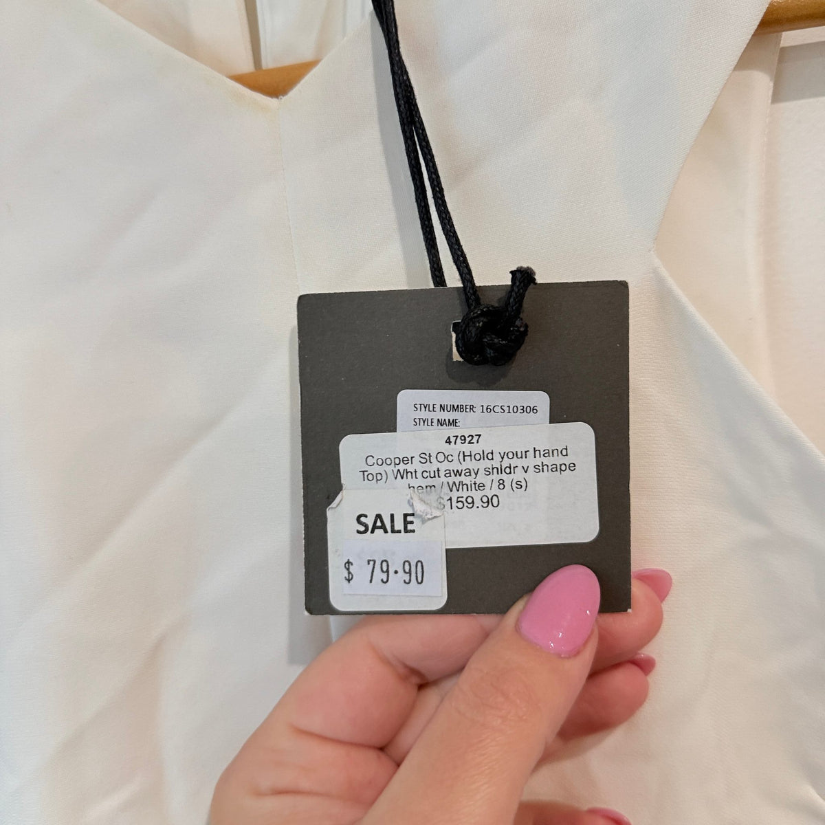 Cooper St Cream Cut-Out Top - Size 8