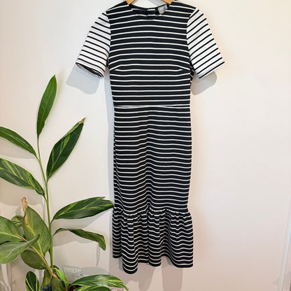 ASOS Black and White Striped Dress - UK 10