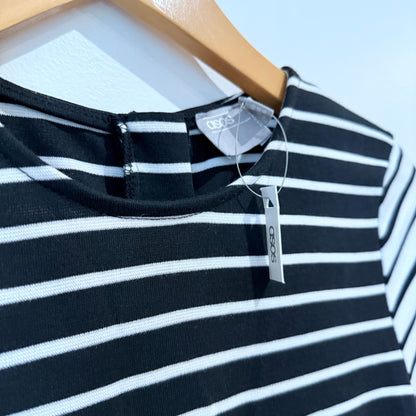 ASOS Black and White Striped Dress - UK 10