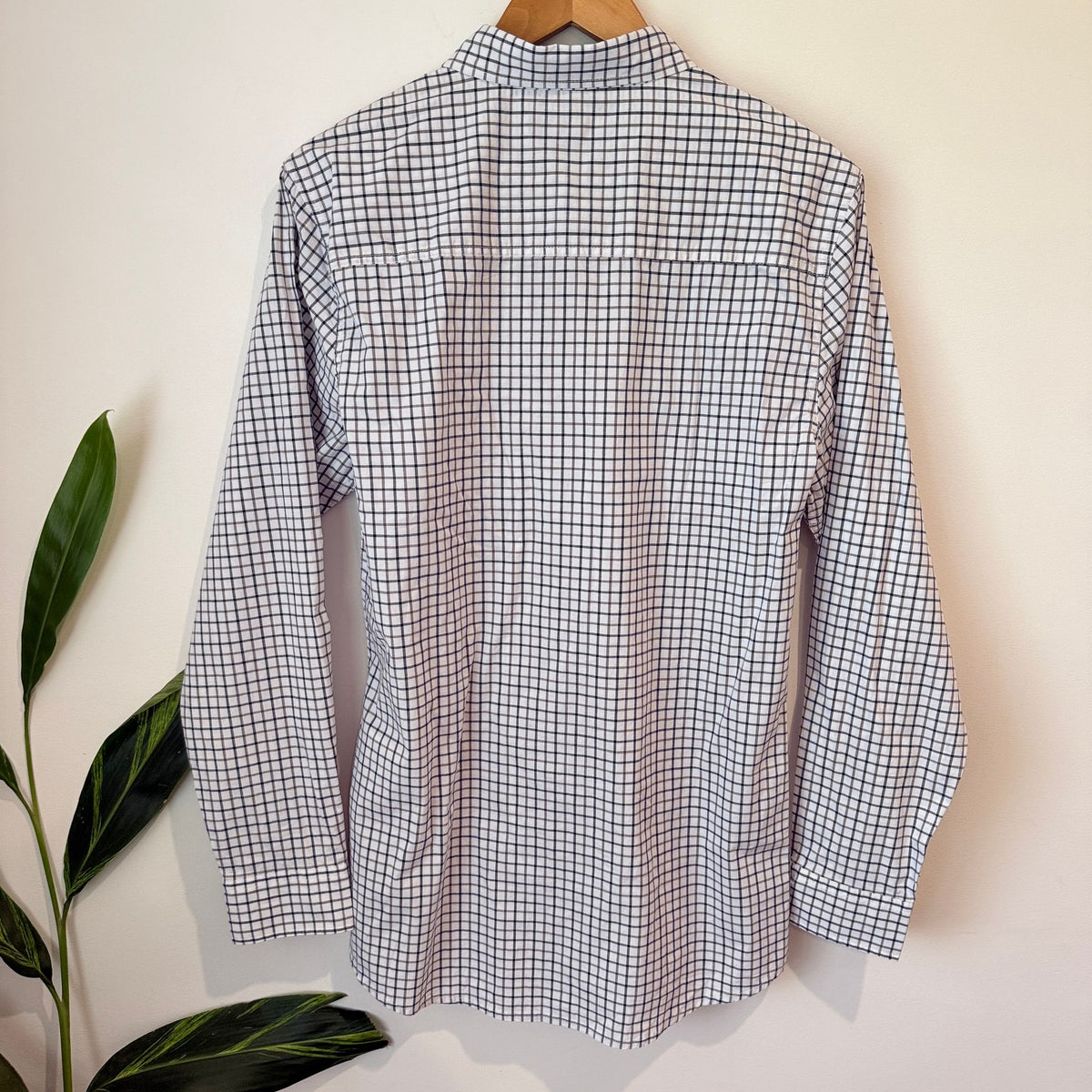 Chisel White and Navy Check Shirt - Size S