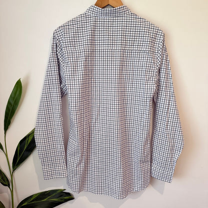 Chisel White and Navy Check Shirt - Size S