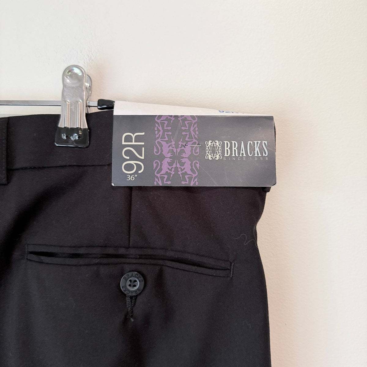 Bracks Black Pleated Trousers - Size 92R