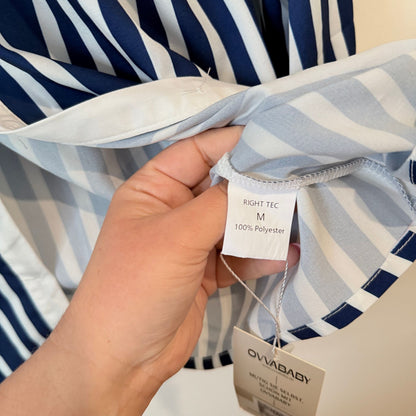 Right Tec Navy and White Striped Shirt - Size M