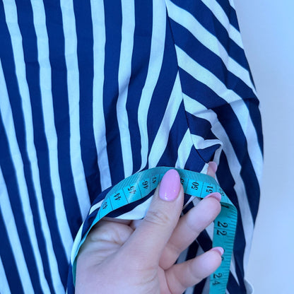 Right Tec Navy and White Striped Shirt - Size M