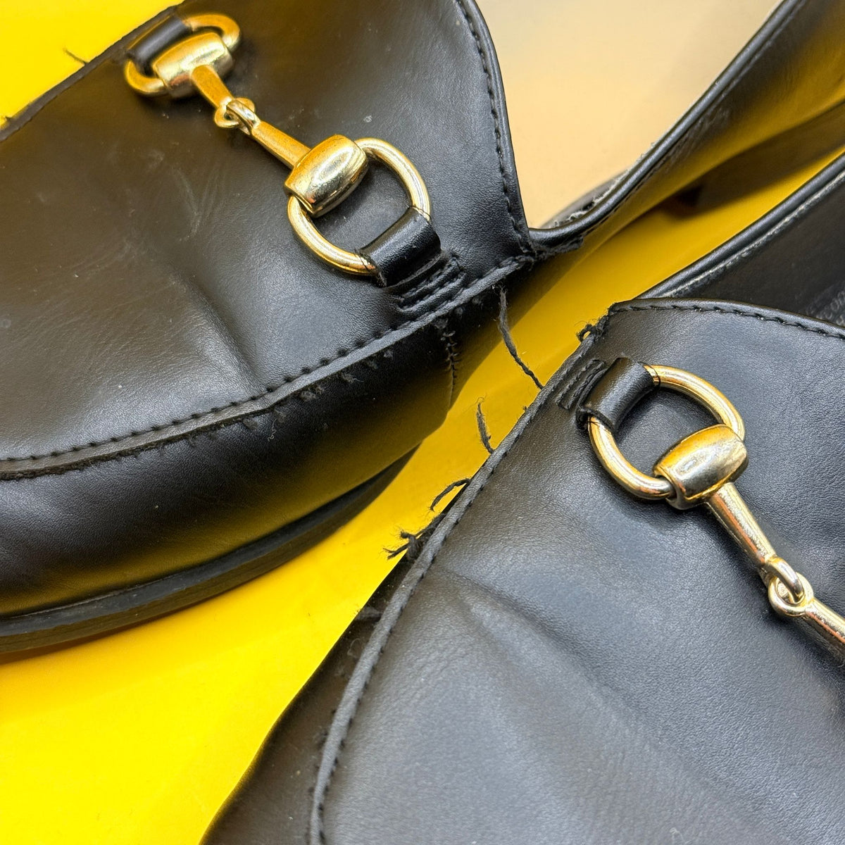 Anko Black Loafers with Gold-Tone Detail - Size 8