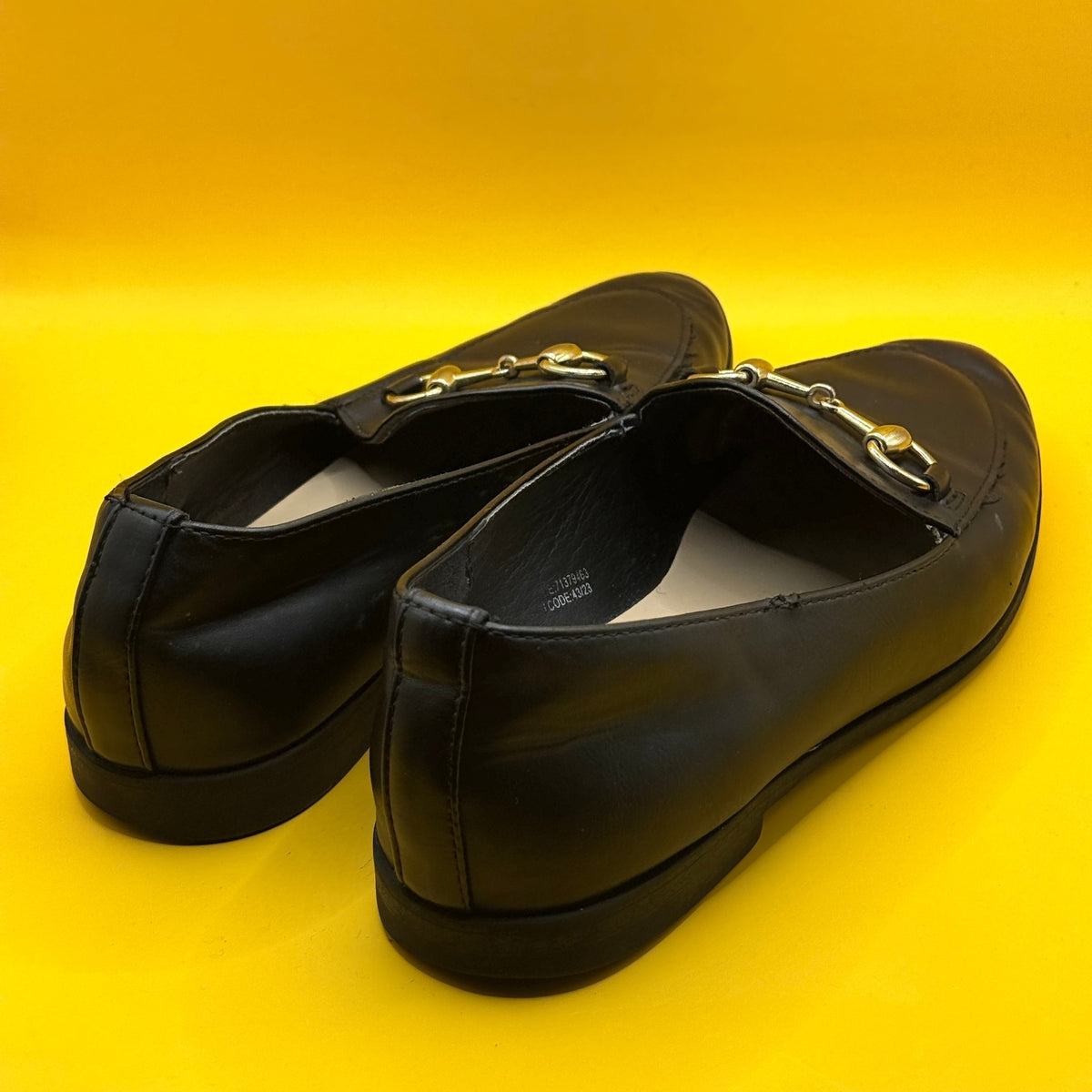 Anko Black Loafers with Gold-Tone Detail - Size 8