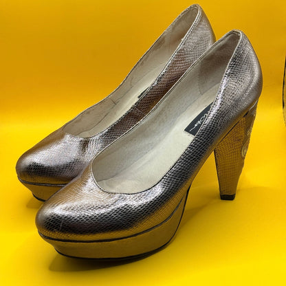Kathryn Wilson Metallic Platform Court Shoes - Size 41