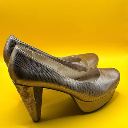 Kathryn Wilson Metallic Platform Court Shoes - Size 41