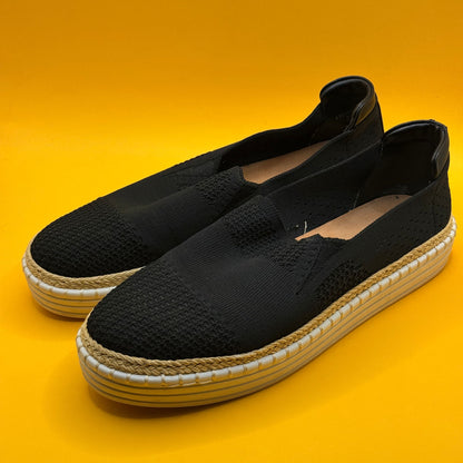 Verali Black Espadrille Style Slip-On Shoes - Size 38