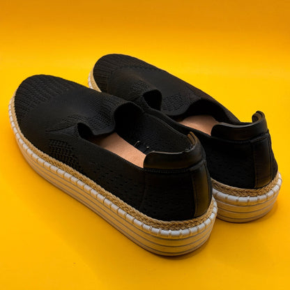 Verali Black Espadrille Style Slip-On Shoes - Size 38