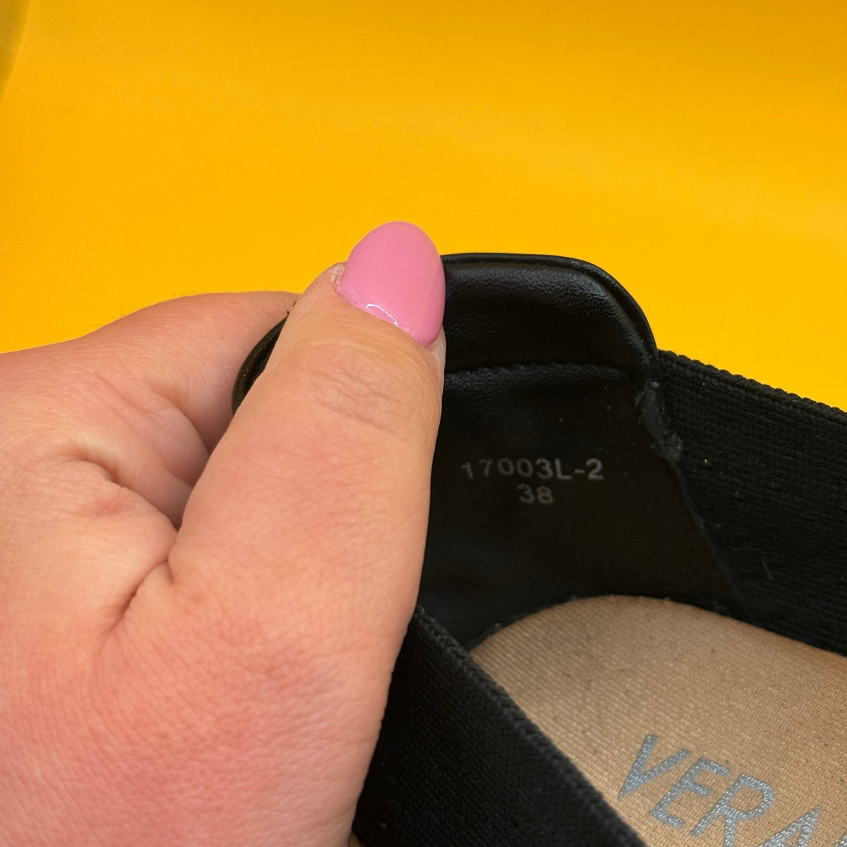 Verali Black Espadrille Style Slip-On Shoes - Size 38