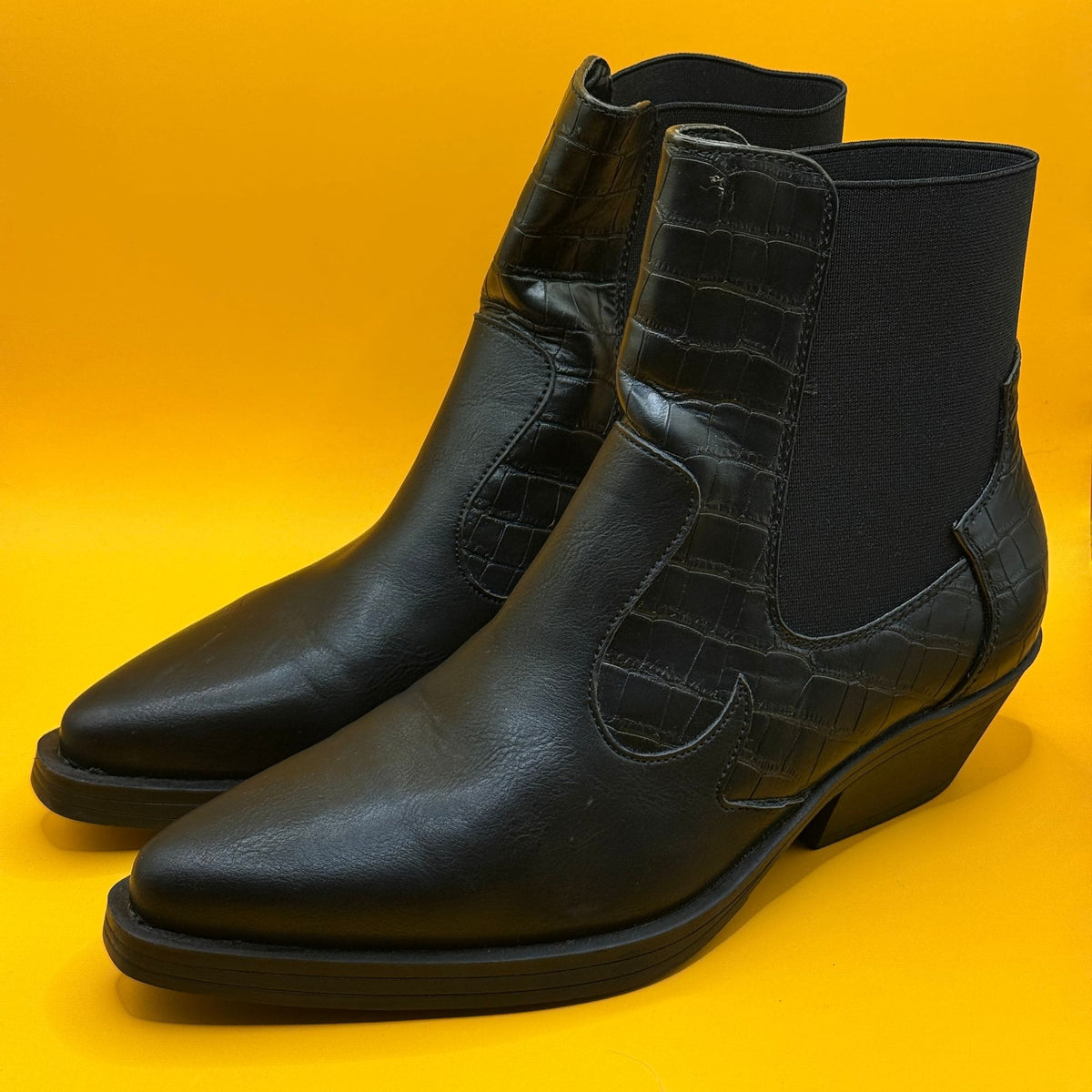ONLY Black Western Style Ankle Boots - Size 38
