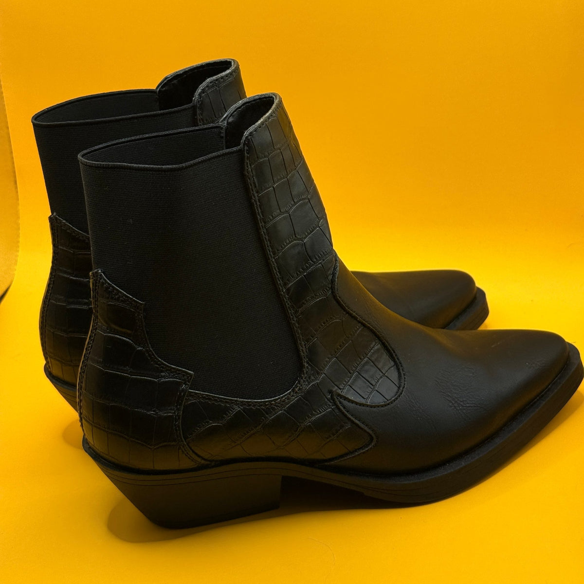 ONLY Black Western Style Ankle Boots - Size 38