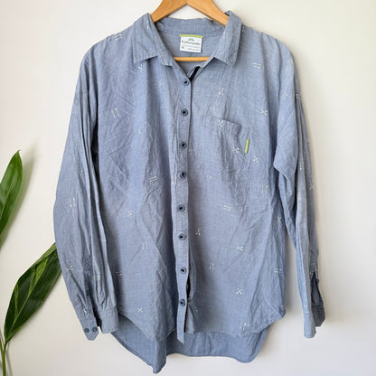 Kathmandu Blue Arrow Print Shirt Size 16