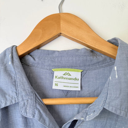Kathmandu Blue Arrow Print Shirt Size 16