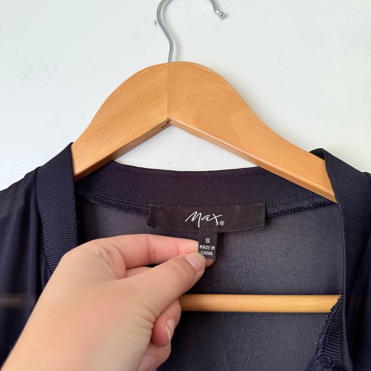 Max Navy Sheer Zip Up Bomber Jacket Size S