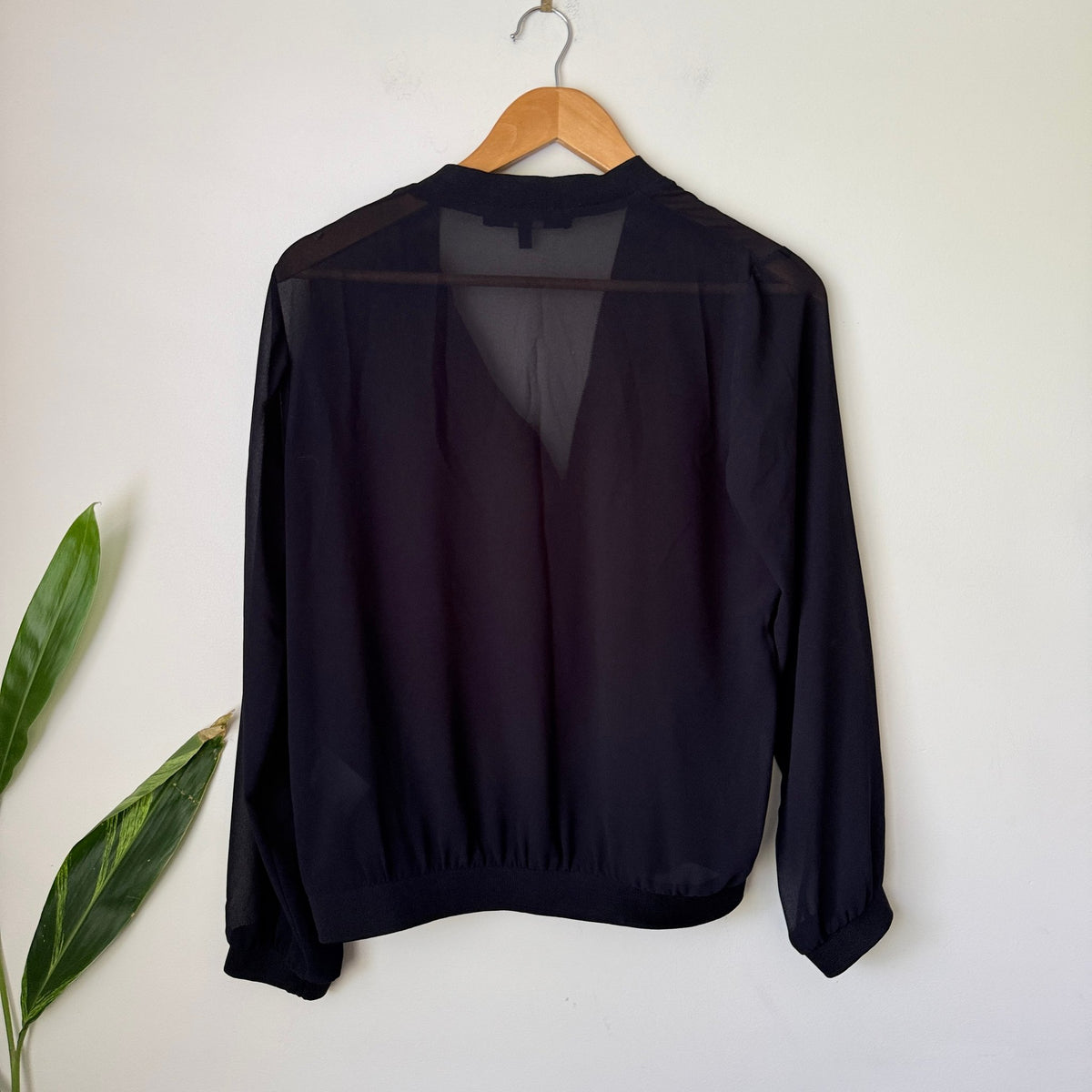 Max Navy Sheer Zip Up Bomber Jacket Size S
