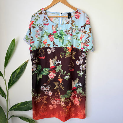 BC Best Connections Floral Bird Print Shift Dress Size 16