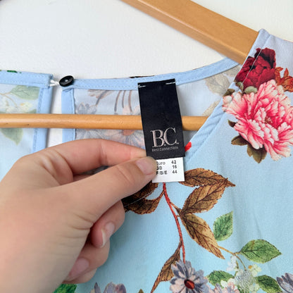 BC Best Connections Floral Bird Print Shift Dress Size 16