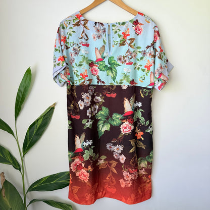 BC Best Connections Floral Bird Print Shift Dress Size 16