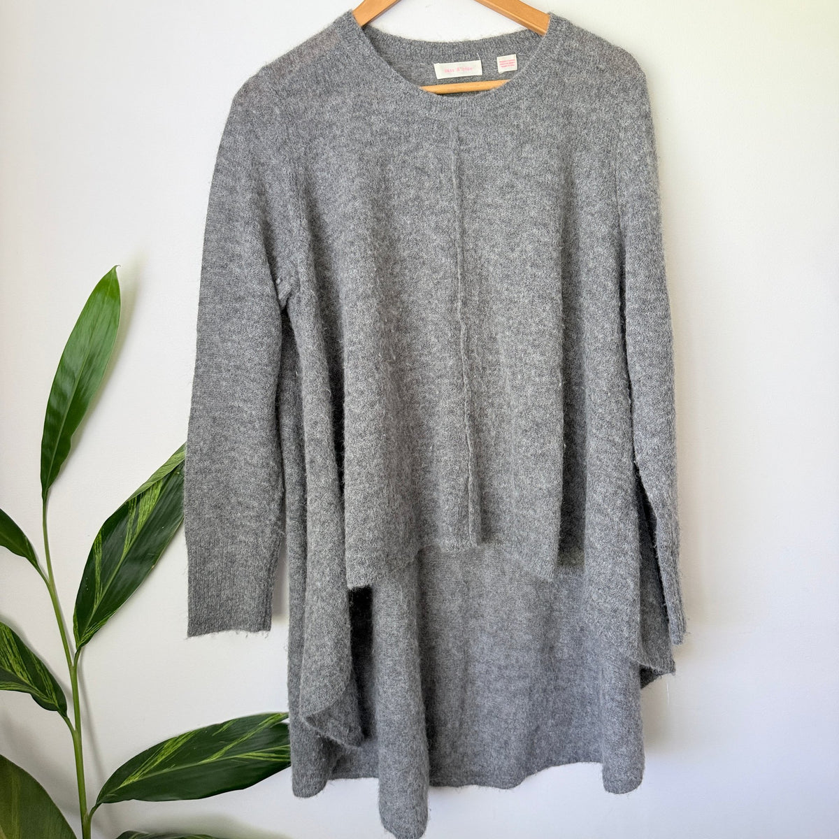 Sass & Bide Grey Knit High-Low Jumper Size U/Arm to U/Arm 60cm