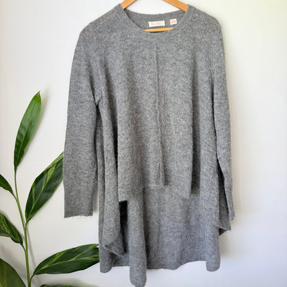 Sass & Bide Grey Knit High-Low Jumper Size U/Arm to U/Arm 60cm