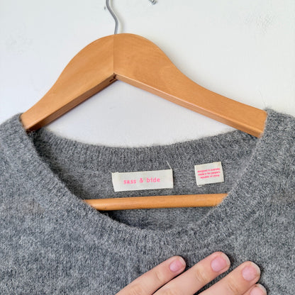 Sass & Bide Grey Knit High-Low Jumper Size U/Arm to U/Arm 60cm
